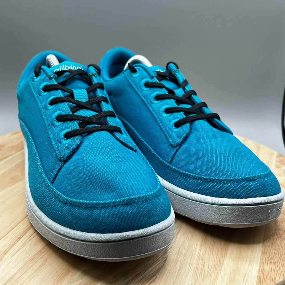 Allbirds Thrive Men's 10 Teal Canvas Pacers Casual Shoes Sneakers EUC
